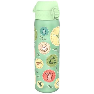 ION8 Waterfles, 500 ml/18 oz, Lekvrij, Makkelijk te Openen, Veilige Vergrendeling, Vaatwasserbestendig, BPA-vrij, Draaghendel, Past in Bekerhouders, Makkelijk Schoon, Geurvrij, Eco Ontwerp