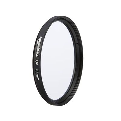 Amazon Basics Filtro de proteção UV circular de 58 mm para imagens mais claras, protege contra poeira, sujidade e riscos