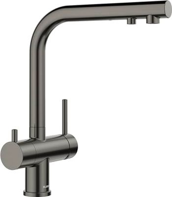 BLANCO FONTAS II Filtro | Grifo de cocina en acero negro satinado | Alta presión | Prevención de retorno | Cartucho de cerámica | Calidad del agua asegurada y ahorro de agua | Filtro se necesita