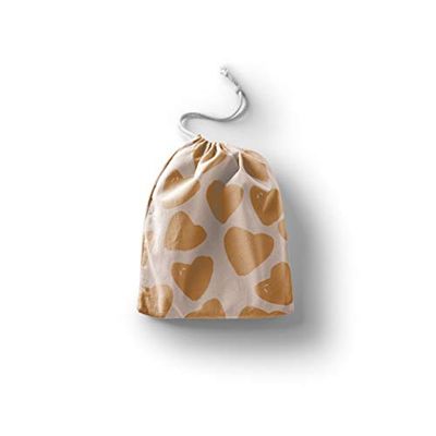 Bonamaison Imprimé Sacs de Coton avec Cordon, Sac D'Épicerie, Sac À Provisions, Réutilisables, Écologique, Pliable, Taille: 12x15 Cm