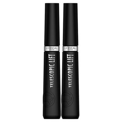 L'Oréal Paris Mascara Telescopic Lift Bipacco, 5mm di Lunghezza per le tue Ciglia, Volumizza, Solleva, Waterproof, Lunga Tenuta 36h, Colore: Nero