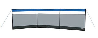 High Peak Windscherm Mistral, strandbescherming met lichtbronvenster, 4 stalen stangen, variabele opbouw mogelijk, grijs/donkergrijs/blauw