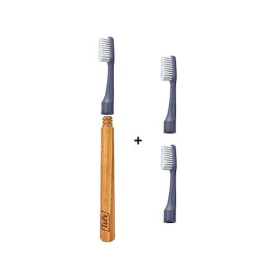 TePe Choice Spazzolino da denti | Soft | Colore non selezionabile | 1 manico in legno 3 testine | Spazzolino da denti con setole morbide, ottimo per la pulizia dei denti e la rimozione della placca