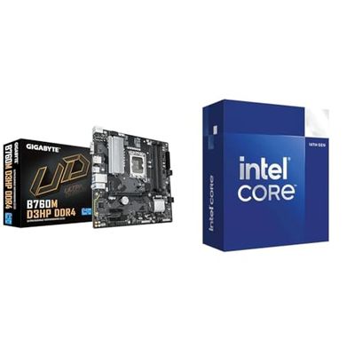 Gigabyte Carte mère B760M D3HP DDR4 + Intel® Core™ i5-14400 Desktop Processor 10 Cores (6 P-Cores + 4 E-Cores) up to 4.7 GHz