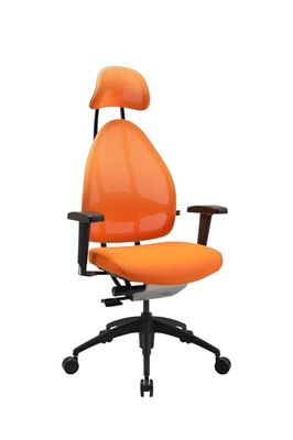 TOPSTAR Silla de Oficina Open Art 2010 con reposabrazos Ajustables en Altura y reposacabezas, Color Naranja