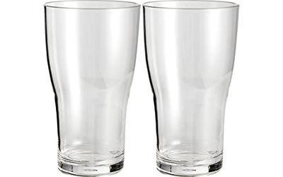 Brunner 0830210N.C71 Set Bicchieri da Birra Antirottura, Infrangibili, Trasparenti, Beerglass Pint, in Policarbonato Alimentare V 57 Cl, 2 Pezzi