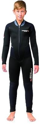 Cressi Endurance Kids Monopiece Wetsuit, Muta Monopezzo Senza Cappuccio, Zip Sternale, Neoprene 5 mm Unisex Bambini, Nero, XS/8-10 Y