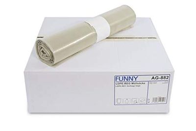 Funny Sacs Poubelle en PEBD régénéré Type 60 120 l (1 rouleau de 250 sacs) Transparent