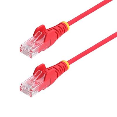 STARTECH.COM Cavo Ethernet CAT6 Rosso da 2,5m; Patch UTP con Plug RJ45 Antigroviglio, Cavo Lan Slim in Rame Puro 28AWG