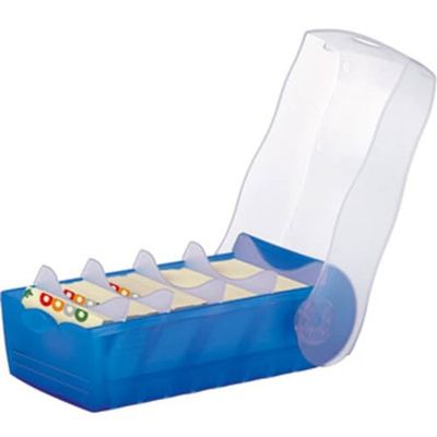 HAN 998-643, CROCO Flashcard Index Box. For learning vocabulary in an ingeniously simple way, A8, translucent blue
