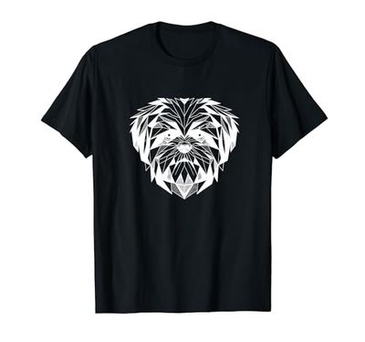 Geometric Line Art Shih Tzu Dog Shih Tzus Maglietta