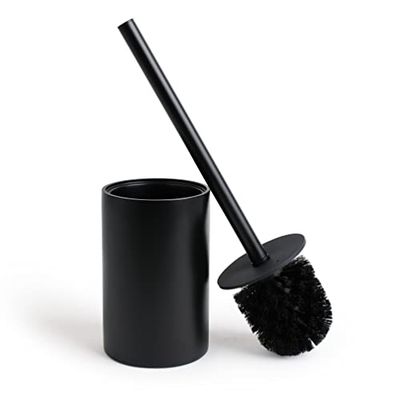 Yew Design - Brosse WC Noire Mate pour Salle de Bain avec Support – Design élégant, Robuste et Durable