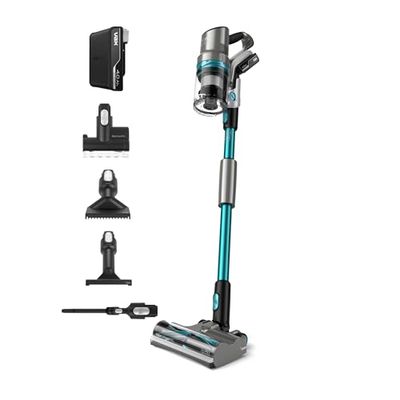 Vax HomePro Pet-Design Cordless Stick Vacuum Cleaner, HairWrap Resist, FlexiClean Pole, Easy Empty Bin, Pet, Stair and Crevice Tools, Up to 45 min Runtime, LED Lights, Graphite and Teal, CLSV-HPPC