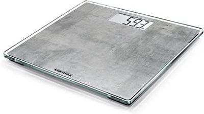 Soehnle Style Sense Compact 300 Bathroom Scales, Compact Weighing Scales, Scales for Body Weight with Easy-To-Read LCD Display, Extra-Flat Body Weight Scale, Ideal for Small Bathrooms, Concrete Look