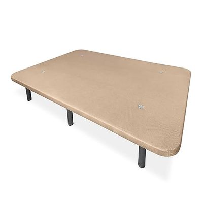 Mattfy - Base tapissée 3D Super renforcée, Grande stabilité, avec Barres de Renfort et 6 Pieds métalliques filetés de 27 cm, 105 x 190, Beige