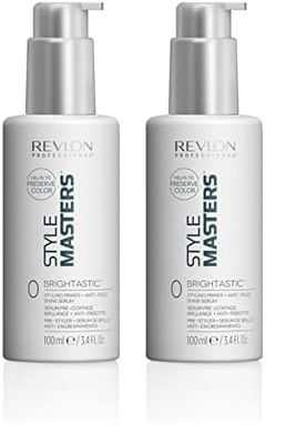 REVLON PROFESSIONAL STYLE MASTERS DOUBLE OR NOTHING BRIGHTASTIC, Siero Primer per lo Styling dei Capelli, Siero per Capelli Crespi, Siero Anti-Crespo, Siero per Capelli Luminosi, 100ml