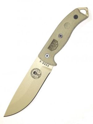 ESEE Model 5 Desert Tan mes met vast lemmet, uniseks, volwassenen, grijs