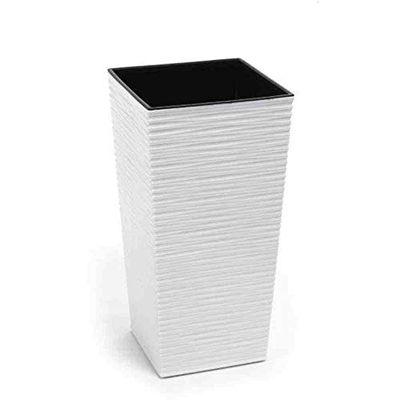 Siena Garden - Vaso per piante Nizza, in plastica, 25 cm, colore: Bianco