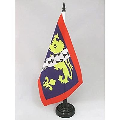 AZ FLAG - Mayenne Table Flag 5'' x 8'' - French department Office Flag 100% Polyester 21 x 14 cm - Mini Desk Flag with 10'' Pole and Black Plastic Base