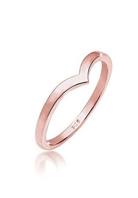 Elli Damring V ring V geo stacking geo basic tidlös trend rosé guldpläterad silver 925 0602280516, 56 EU, Året runt, Ingen ädelsten