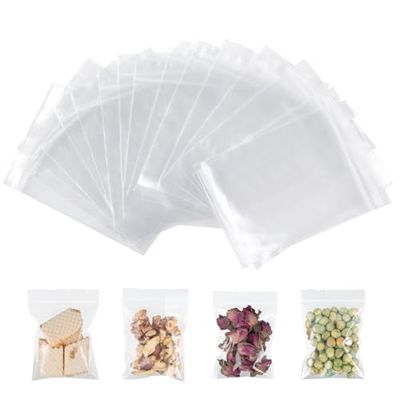 AiQInu Sachet Plastique Transparent 6 x 8 cm, Lot de 100 Sachet Zip Pochon Plastique, Sachets Plastiques Refermables pour Bijouterie, Confiserie, Composants Électroniques