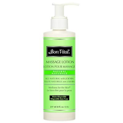 Bon Vital' Naturale Massage Lotion with Natural Ingredients for Earth-Friendly Massage, All Natural Moisturizer, Relieves Muscle Soreness and Increases Circulation, 8 Oz, Label may Vary