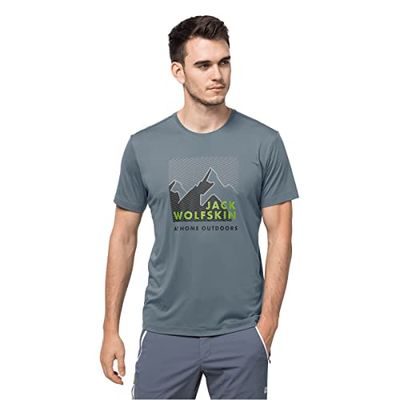 Jack Wolfskin Peak Graphic T M T-shirt voor heren, Storm Grey, XL