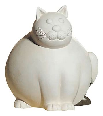 GILDE Figurka dekoracyjna kot "Molli" - dekoracja salonu - prezent dla miłośników kotów - kolor: kremowy matowy - wysokość 29 cm