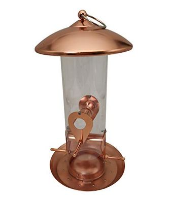 Dehner Natura voederzuil Manon, Ø 16 cm, hoogte 30 cm, metaal/kunststof, koper