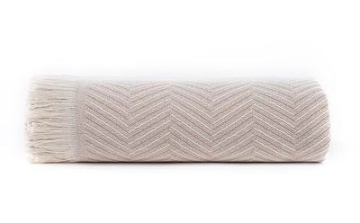 Todocama Multifunctioneel sprei, bedsprei, banksprei, garapas, gemaakt in Spanje, visgraatpatroon (180 x 260 cm, zandbeige)