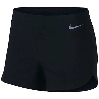 Nike W Nk Eclipse Short 3in, Pantaloncini Sportivi Donna, Black/(Reflective Silv), XS