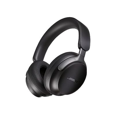 Bose QuietComfort Ultra Casque sans fil à réduction de bruit avec audio spatial, Casque supra-aural avec micro intégré, jusqu’à 24 h d’autonomie de la batterie, Noir