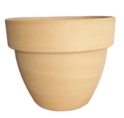 VASO TERRACOTTA + SOTTOVASO IN TERRACOTTA, VASO: DIAMETRO CM. 35, ALTEZZA CM. 29. FIORIERA IN COTTO CHIARO PIANTE GRASSE SUCCULENTE CACTUS ERBE AROMATICHE