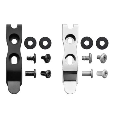 Harnds Clip Accessories for Knife Sheath, 66mm Belt Clip for Sheath, mounting Hole spacing from 17-21mm, Knife Sheath Accessories 2 Pack (Polish + Black)