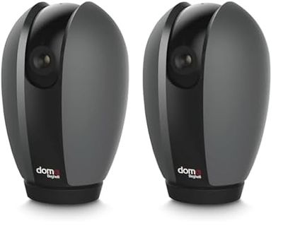 Beghelli - Telecamera Wifi Dom-e, Orientabile tramite App, Videocamera Sorveglianza Full HD, Sensore Movimento, Audio, Visione Notturna 10m, Rotazione 355° 85°, 1 Unità (Confezione da 2)