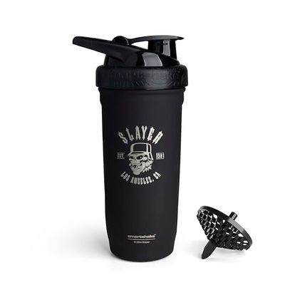 Smartshake Rockband Reforce Stainless Steel Protein Shaker Bottle 900 ml | 30 oz - Leakproof Screw-on Lid - BPA Free - Non Insulated – Unisex (Slayer, Los Angeles Logo)