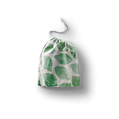 Bonamaison Printed Cotton Produce Bag with Drawstring, Reusable Grocery Bag, Biodegradable Eco-Friendly Bags, Travel Pouch, Sachet Bags, Shopping Bag, Eco Friendly, Foldable, Size: 40x50 Cm