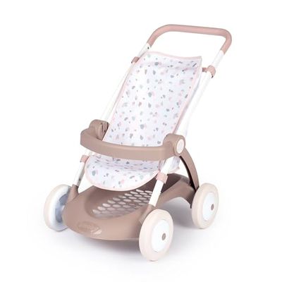 Smoby 254018 - Baby Nurse poppenwagen - trendy poppenwagen voor je poppetje tot 42 cm, met wasbare stoffen bekleding, metalen frame en zonwering, voor kinderen vanaf 18 maanden