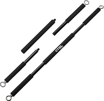 Barra di resistenza per fitness, barra per esercizi di squat, bicipiti, tricipiti, spalle, schiena, regolabile in 3 parti, barra per fasce di resistenza, resistente, portatile, in acciaio