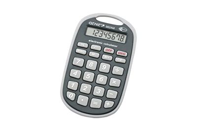 Genie 982 AM - Calculadora compacta portátil con enganche, 8 dígitos, color negro y gris