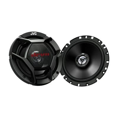 JVC CS-DR1720 Altavoces Coaxiales de 2 vías de 17 cm | Altavoces para el coche con Sonido Envolvente. Woofer con cono de Carbono y Mica y Tweeter Balanceado. Color Negro