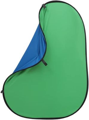Rollei Sfondo pieghevole con dimensioni ridotte in blu/verde, ideale per stare in piedi liberi in 1,5 x 2 metri, pieghevole fino a un diametro di 70 cm.