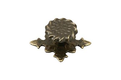 Metafranc 121261 Furniture Knob 38 x 49 mm Brass-Plated Burnished High-Quality Workmanship Elegant and Decorative Includes Mounting Material/Decorative Fitting/Furniture Fitting/Furniture Knob