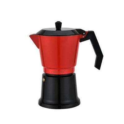 Włoski ekspres do kawy Feel Maestro MR-1657-6 czarny czerwony aluminium 300 ml 6 filiżanek - Marka: Feel Maestro - EAN: 4820268321503