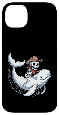 Beluga Whale Cowboy Skeleton Halloween Case for iPhone 14 Plus