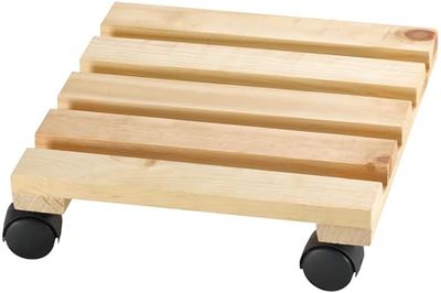 Dörner + Helmer Economy - Carrito para Plantas (Cuadrado, 35 x 35 cm, Capacidad de Carga de 50 kg, Antideslizante, para Exteriores), Color marrón Claro