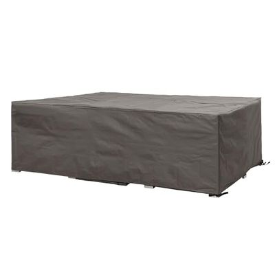 Perel Housse de protection pour salon de jardin, housse hivernage salon, bâche, housse extérieure mobilier de jardin, gris, rectangulaire, 280 x 230 x 80 cm