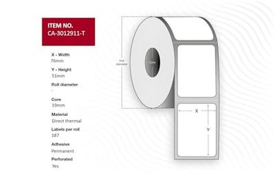 Capture 76 x 51 mm, Core 19 mm, Direct Marque
