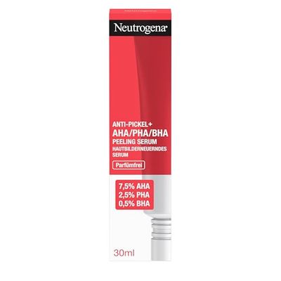 Neutrogena Anti-Pimple + Daily Serum (30 ml), Skin Clarifying Face Serum with Cleansing Salicylic Acid + 10% AHA/PHA Blend, Face Care Serum Against Annoying & Stubborn Pimples