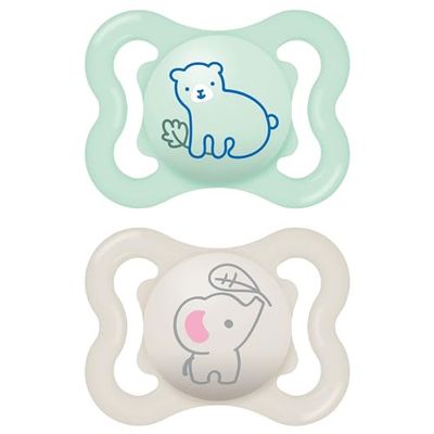 MAM Azul Air fopspeen in set van 2, van Skinsoft siliconen met fopspeenhoes, 2-6 maanden
